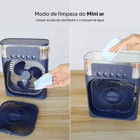 Mini Ar Condicionado e Umidificador Portátil 4 em 1