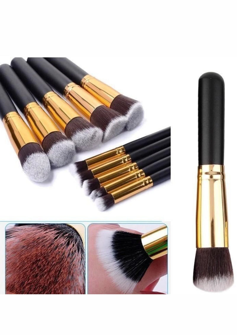 Kit 10 Pinceis de Maquiagem Profissional