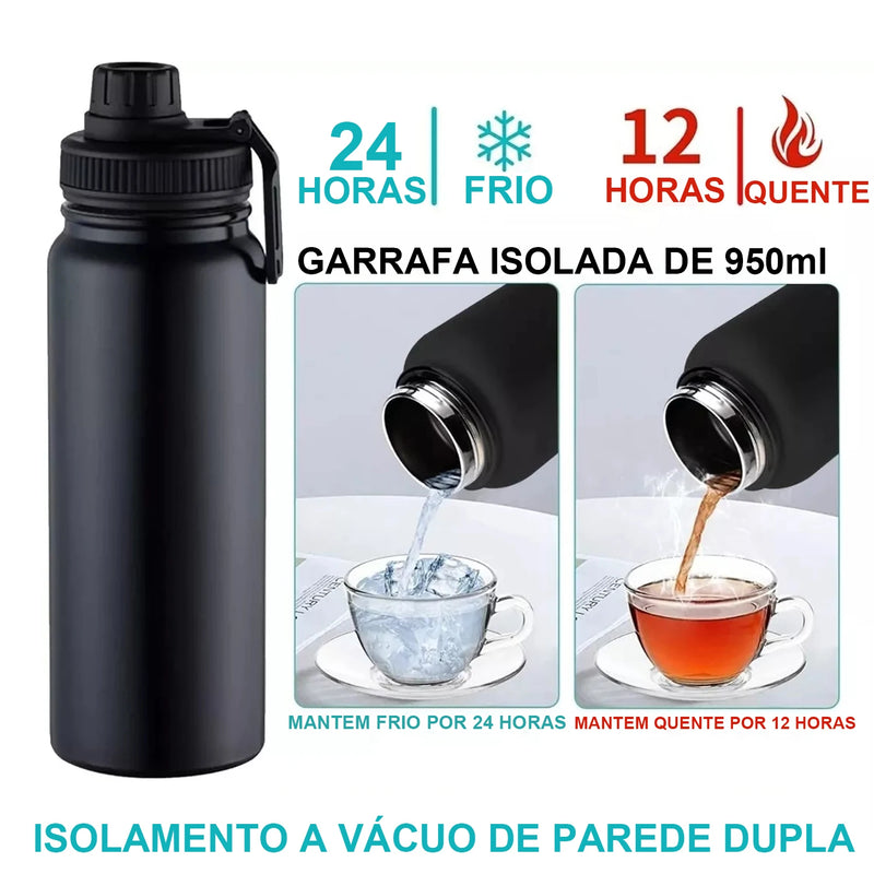 Garrafa Térmica 950ML Aço Inoxidável - Para Manter a Sua Bebida na Temperatura Ideal