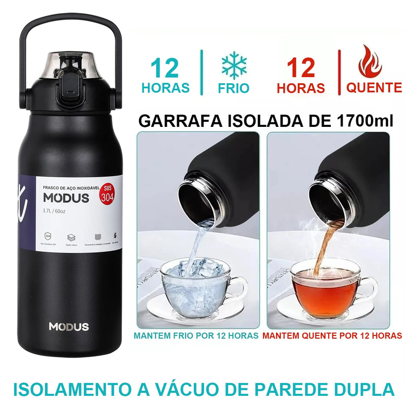 Garrafa Térmica 1700ML Aço Inoxidável - Para Manter a Sua Bebida na Temperatura Ideal