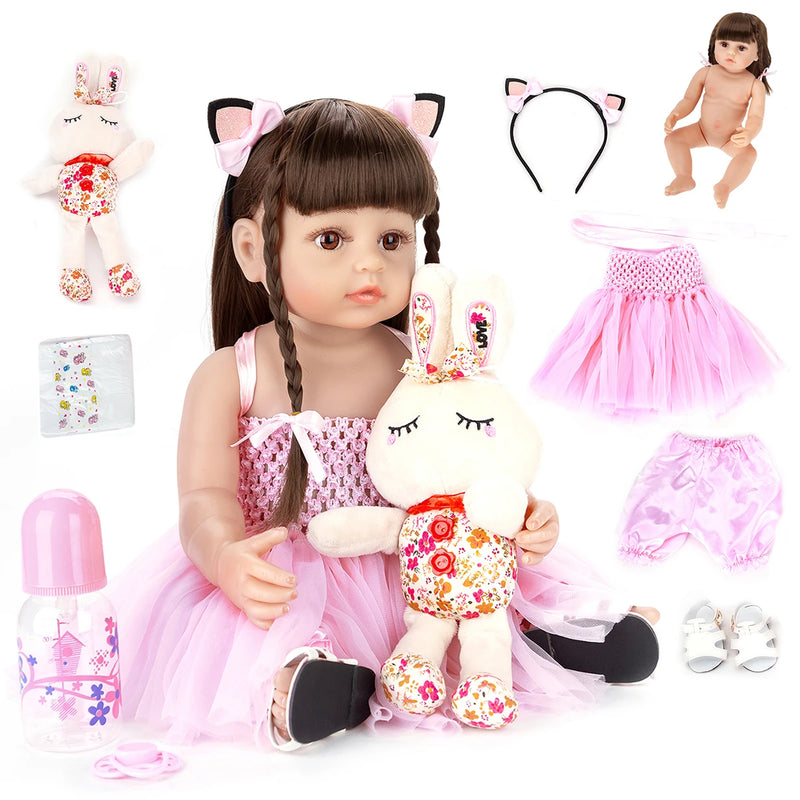 Boneca Reborn / Bebê Reborn Corpo 100% Silicone Pode dar Banho